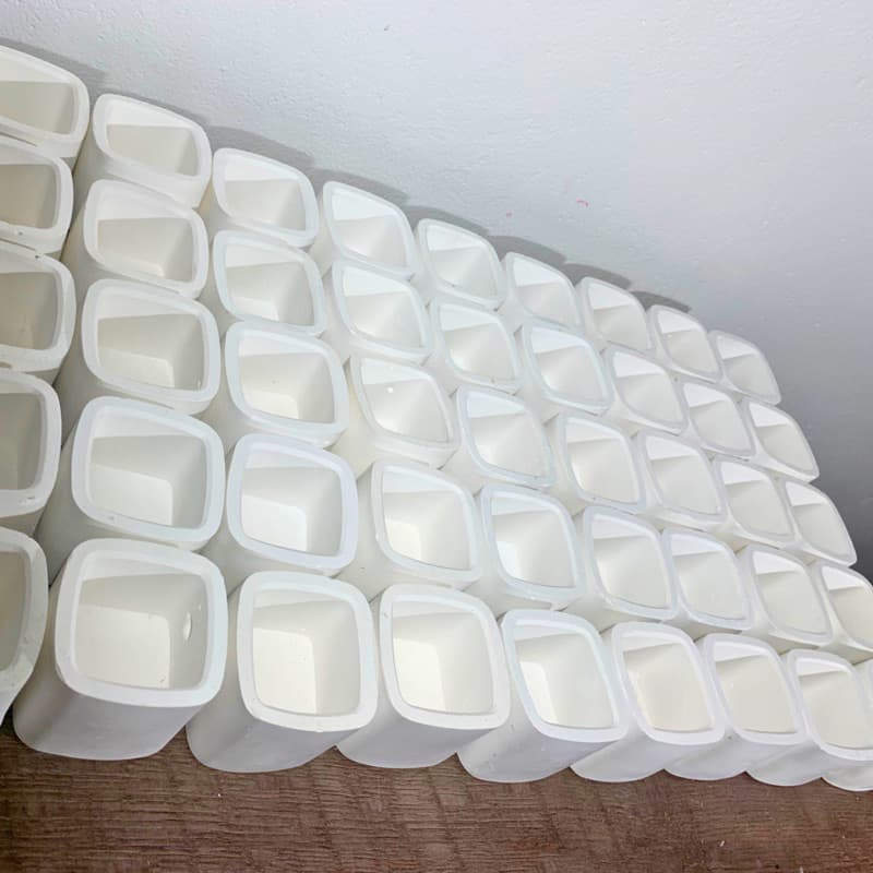 kit com 50 vasos de gesso 5x5cm para velas aromáticas suculentas