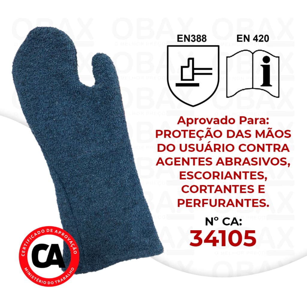 Luva Para Cozinha Alta Temperatura Termica Forno Industrial 45 cm