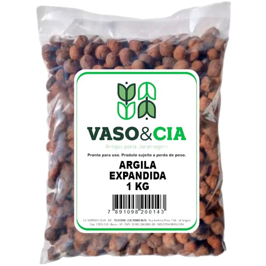 Argila Expandida 1 kg - Ideal para Paisagismo, Drenagem, Vasos, Jardins e Decoração - Vaso e Cia