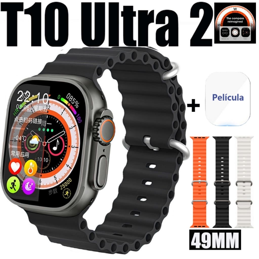 2026 Smartwatch T10 Ultra 3 Nova Série 10 SmartWatch 2.09 Inch HD 49mm Bluetooth Com Calculadora
