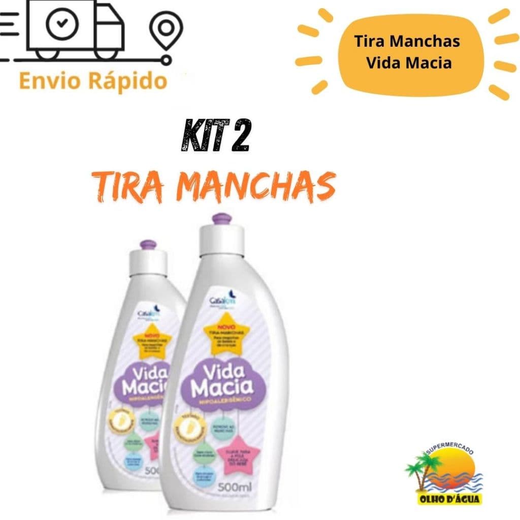 Kit 2 Tira Manchas Vida Macia Hipoalergenico Liquido 500ml