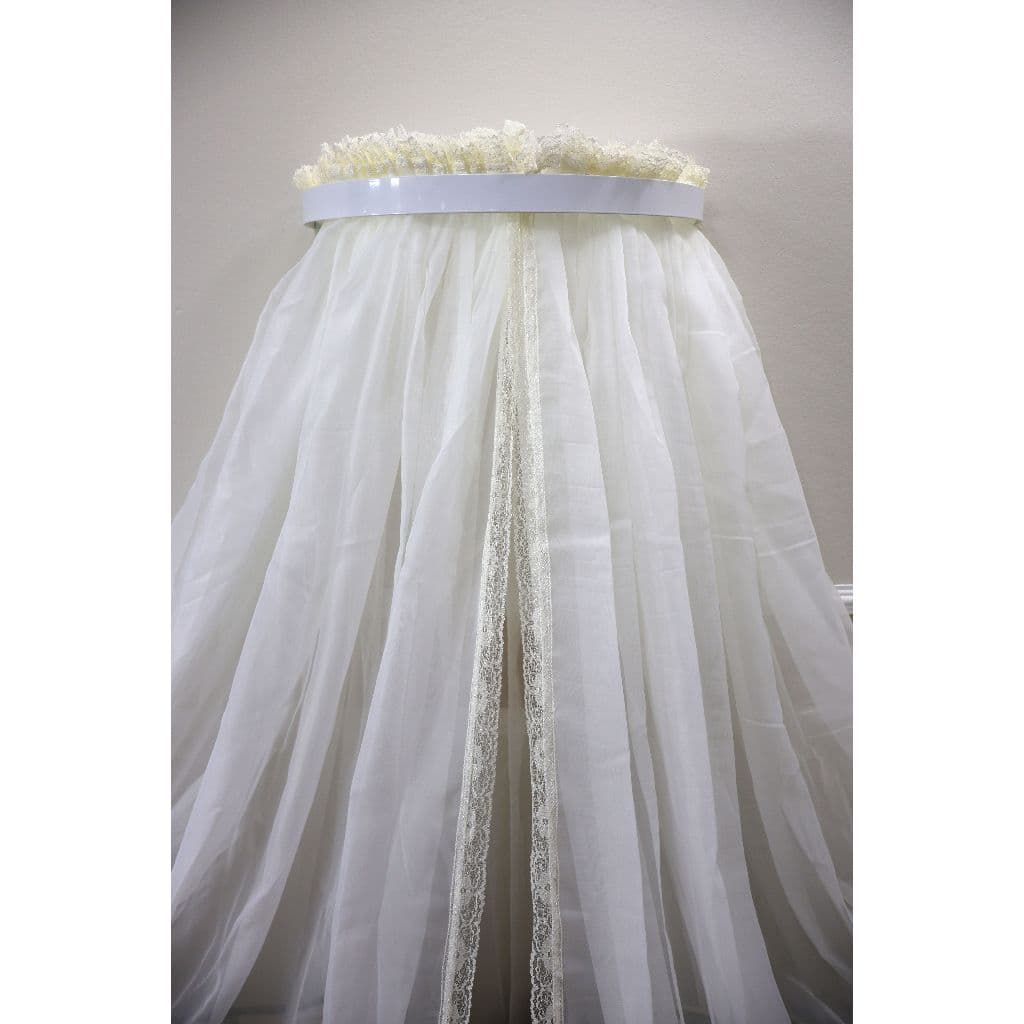 Mosquiteiro Para Dossel Voil Com Renda Cortinado Para Berço SEM SUPORTE