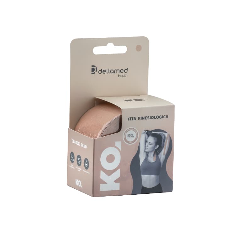 Fita Kinesiológica KO Classic Sand Tom Arenoso Dellamed