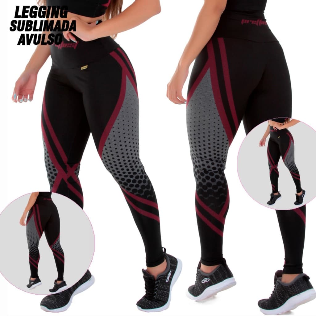 Calça Legging Mescla Sublimada Cós Alto 0% Transparente Cintura Alta Fitness