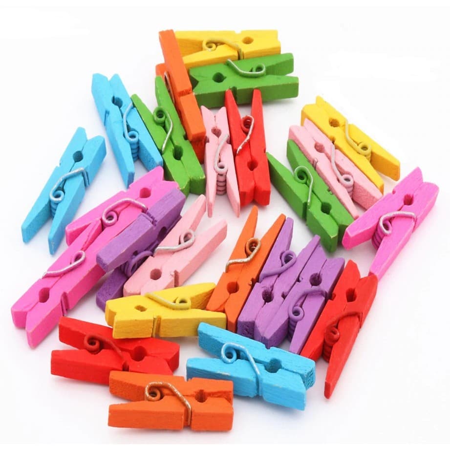 Mini Prendedor Cores Variadas 2,5cm Artesanato - 50 Unidades