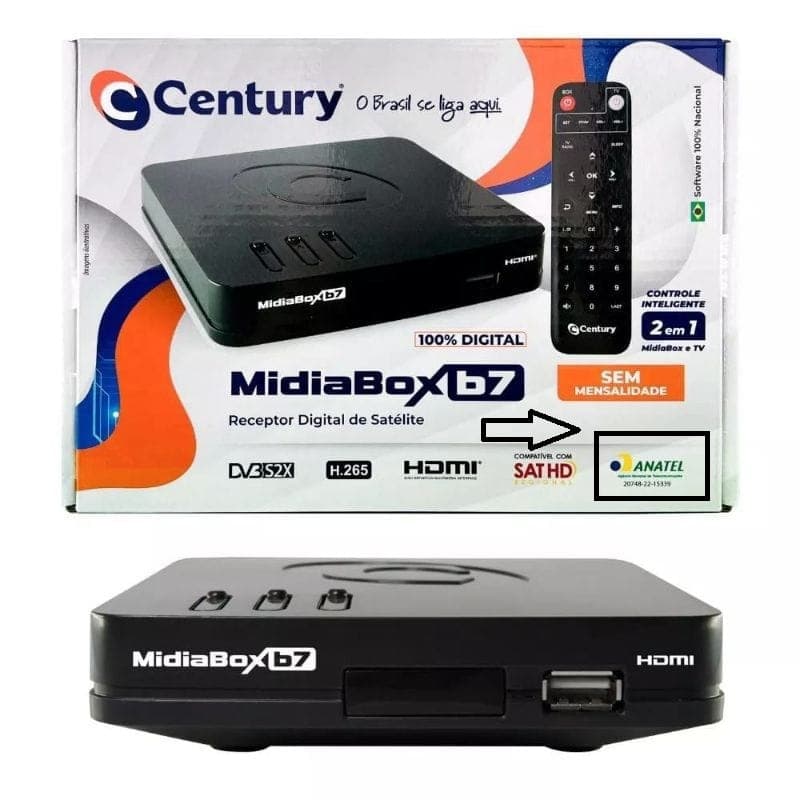 RECEPTOR DIGITAL DE SATÉLITE CENTURY MIDIABOX B7 HDTV