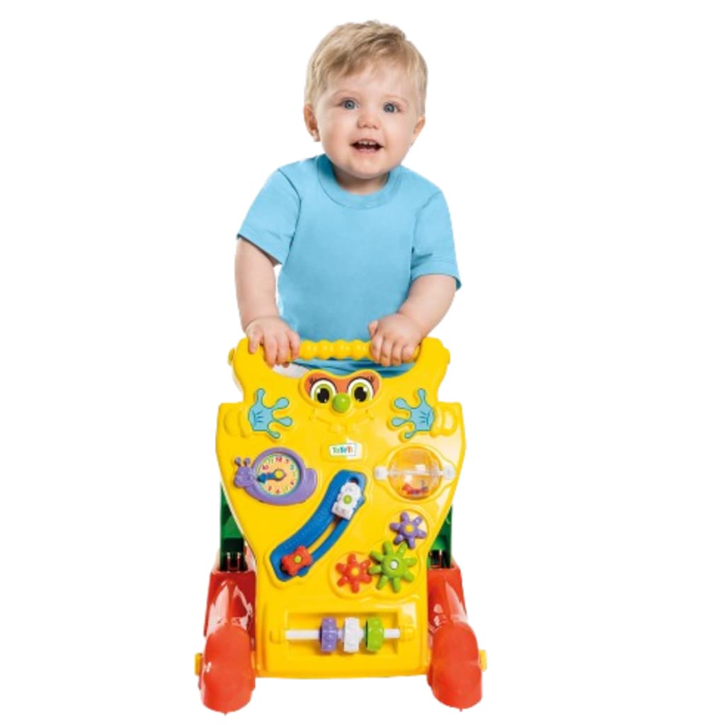 Andador Empurrador Infantil Didático De Bebê 2 em 1 Central de Atividades Educativas Andador Feliz