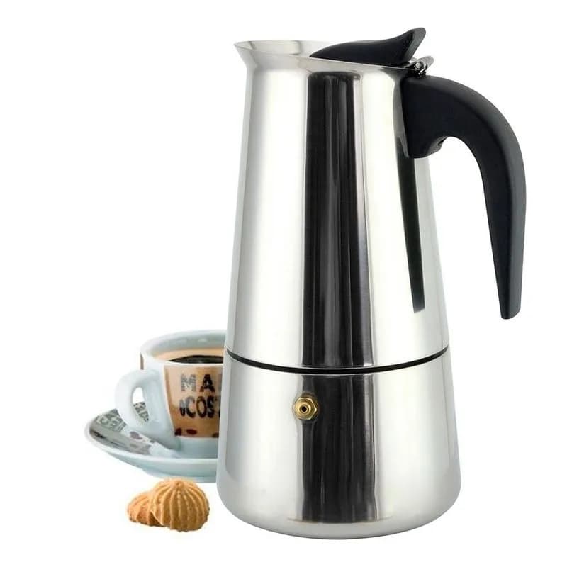 Cafeteira Expresso Italiana Luxo Moka Inox 9 Xicaras Compatível com Fogão de Indução Aprox 450ml