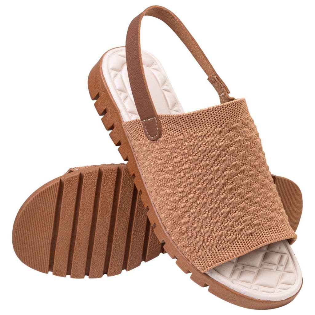 Sandália Feminina Ortopédica Knit Calce Fácil Meia Elástico Anatômica Massageadora Confortável  7603