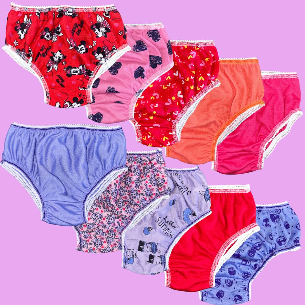 Kit 20 Calcinha Infantil Para Criança Menina E Bebê Alta Qualidade Super Confortável