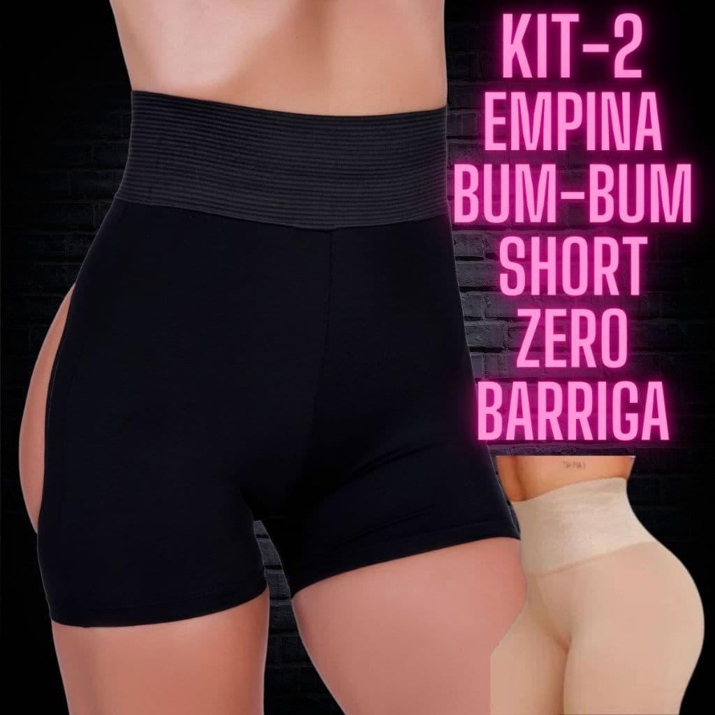 kit 2 short lipo modelador  zero barriga empina bum bum não marca com vestido