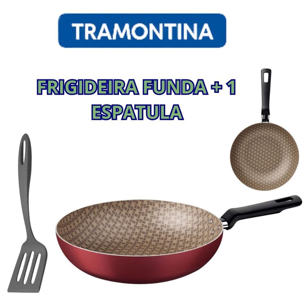 Frigideira Funda Antiaderente Tramontina  24 cm 2,2 L + UMA ESPATULA