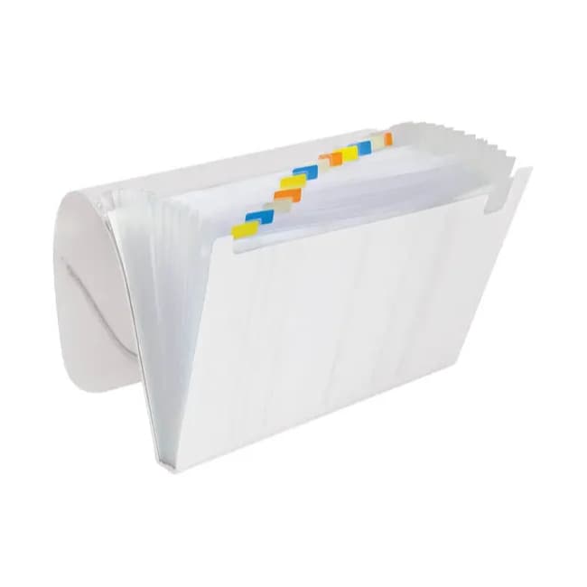 Pasta Sanfonada A4 com 12 ou 31 Divisórias Fumê, Azul, Rosa, Lilás ou Transparente Line DAC