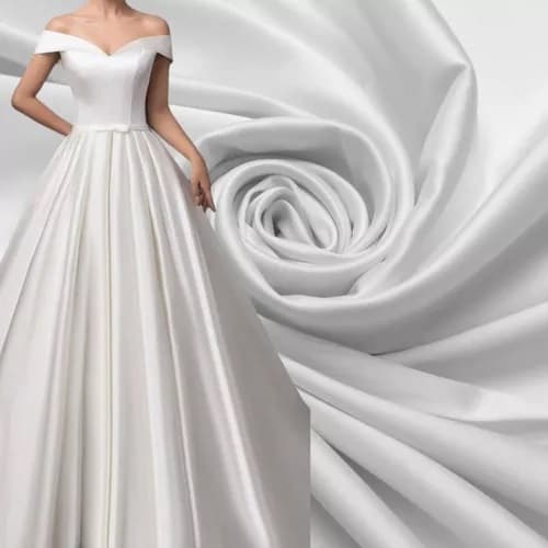 Tecido Cetim Bucol Branco - Venda no metro Ideal para vestidos de noivas, encorpado sem transparência com ótimo caimento