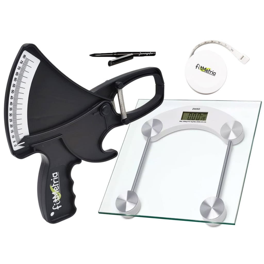Kit Avaliação Física Adipômetro Balança digital 180KG - Fitmetria