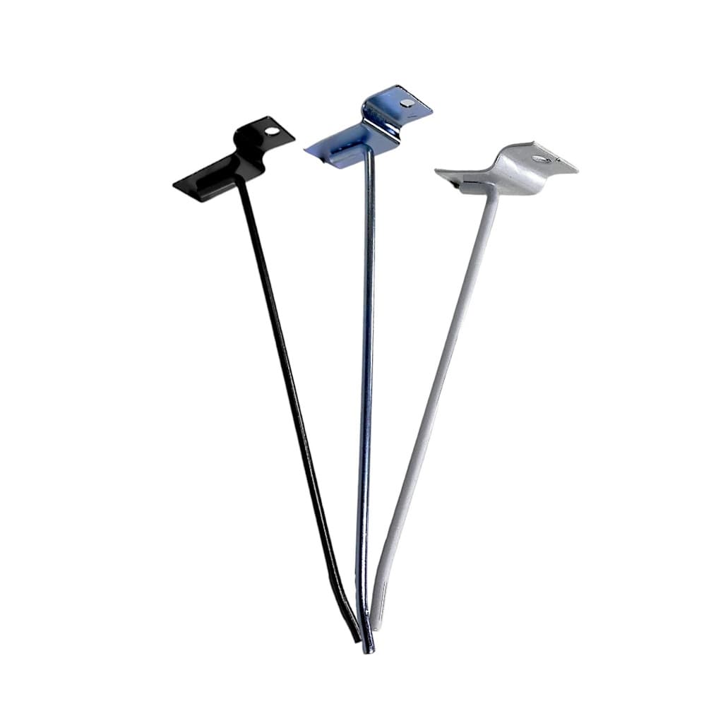 Kits De 20 Ganchos Expositores Branco Prata e Preto Para Paineis Canaletados Lojas - Todos Os Tamanhos