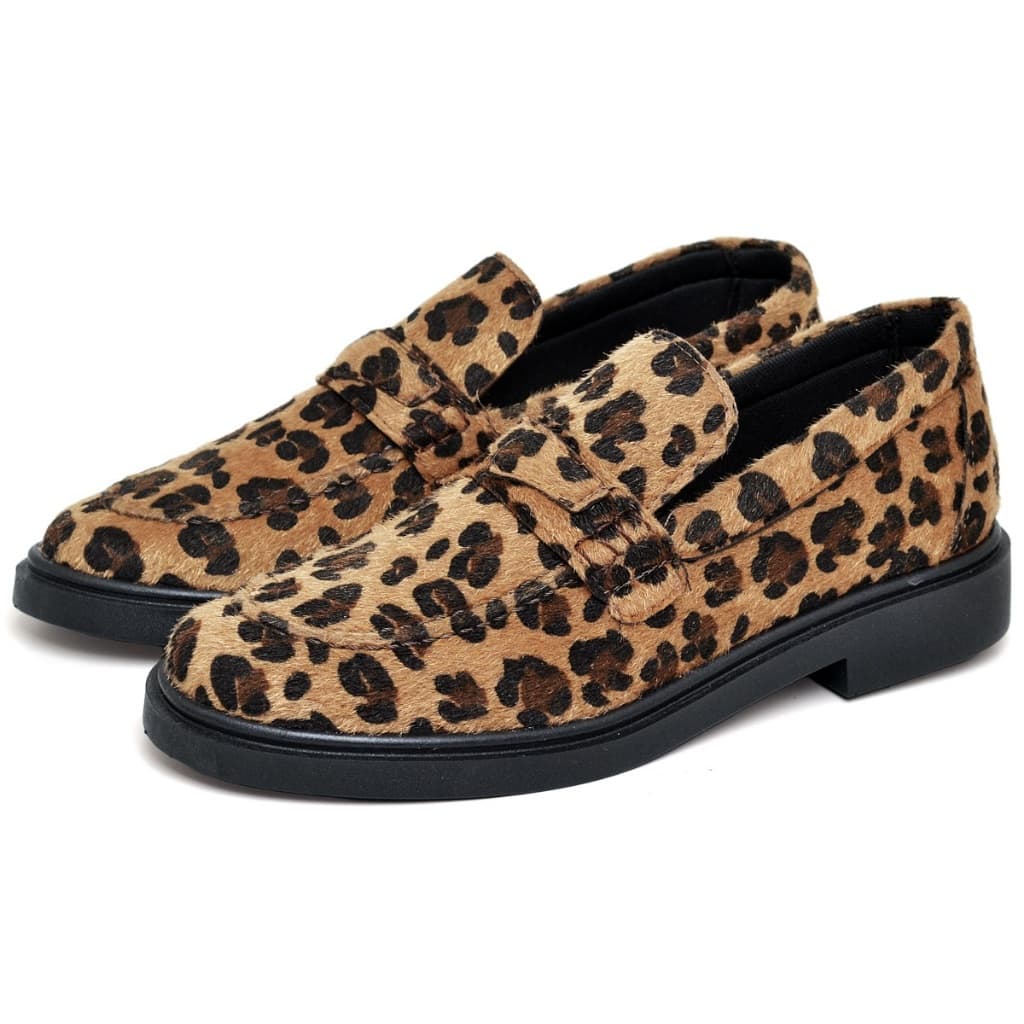 Sapato Feminino Dubuy Mocassim Oxford animal Print Original Eva 1416DB