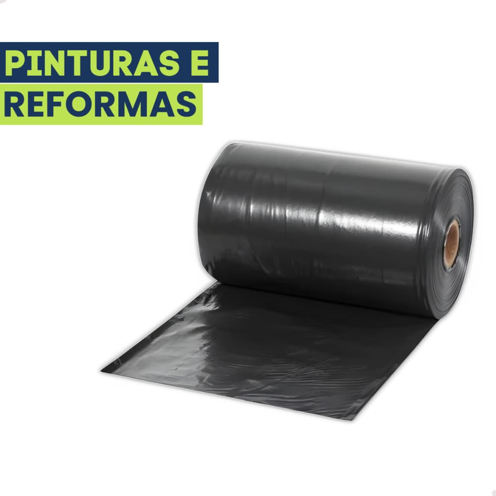 Lona Plástica Preta 6x12 25kg Metros P/ Reforma Construção Obra