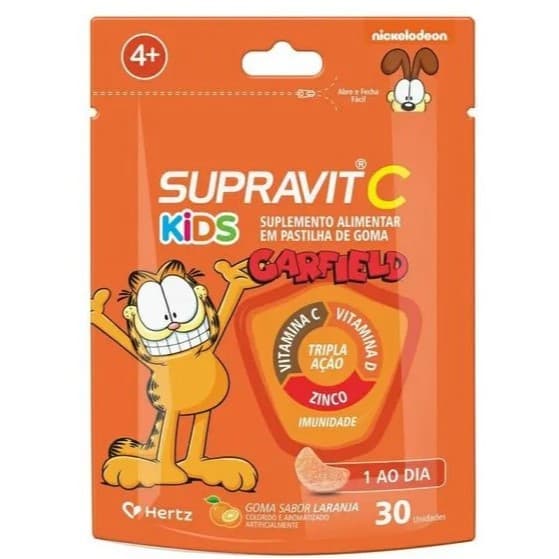 Supravit C Kids Tripla ação C+D+Zinco Sabor Laranja 30Un