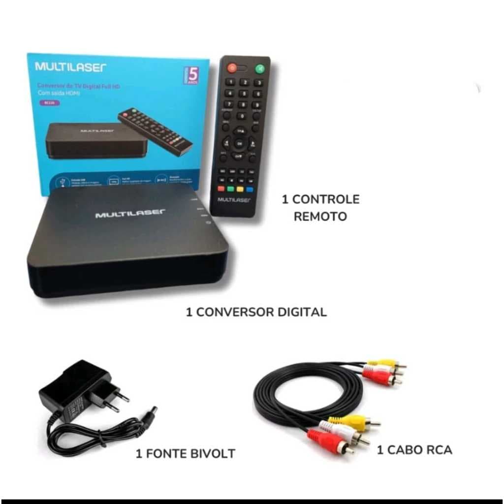 Conversor e Gravador Digital Full HD Para TV Multilaser com entrada Hdmi