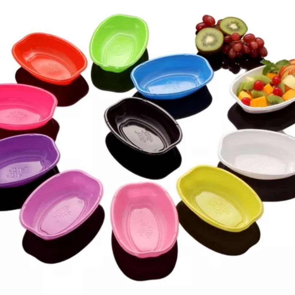 10 ~ 40 Cumbucas Ovais Coloridas Descartaveis para Sobremesa