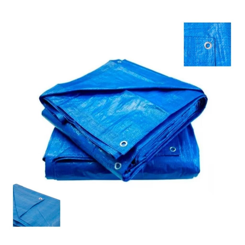 Lona Azul 24mts quadrados ou 6x4 MTS Impermeável Telhados Camping + Ilhos
