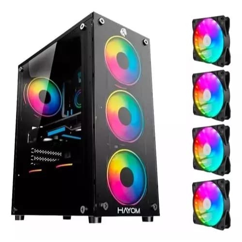 Gabinete Gamer 4 Led Fans Rgb Vidro Temperado Lateral