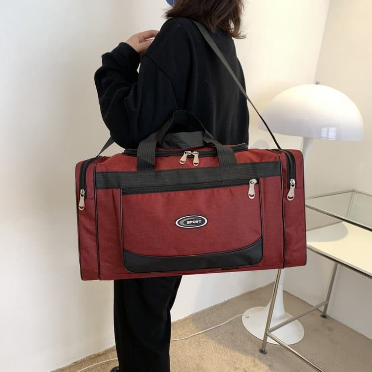 Bolsa de Viagem Sacola Viagem Passeio Grande Capacidade Alça de Mão Transversal Bolso Lateral