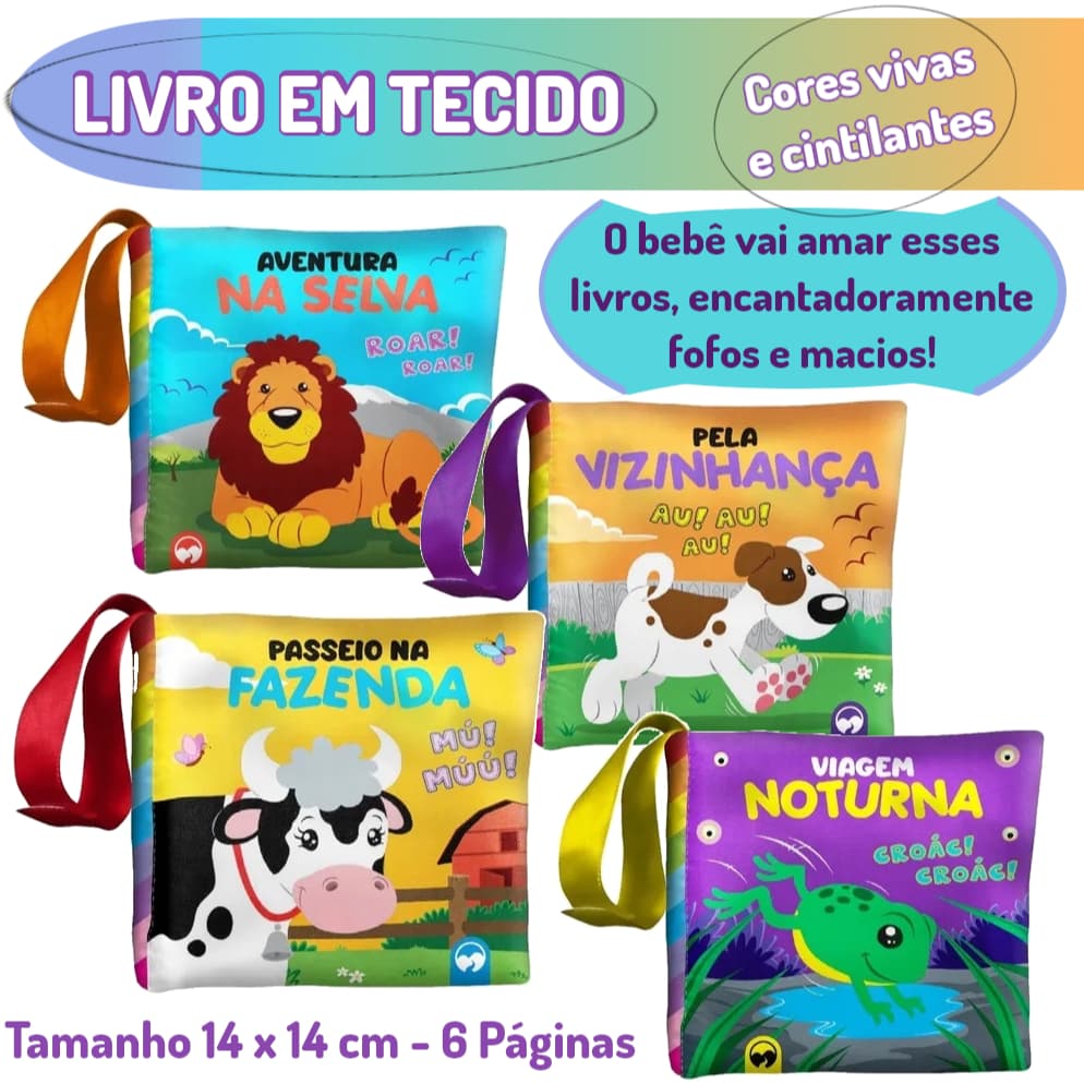 Livro de Pano - Coleção Bebê Feliz - Lindos E Resistentes