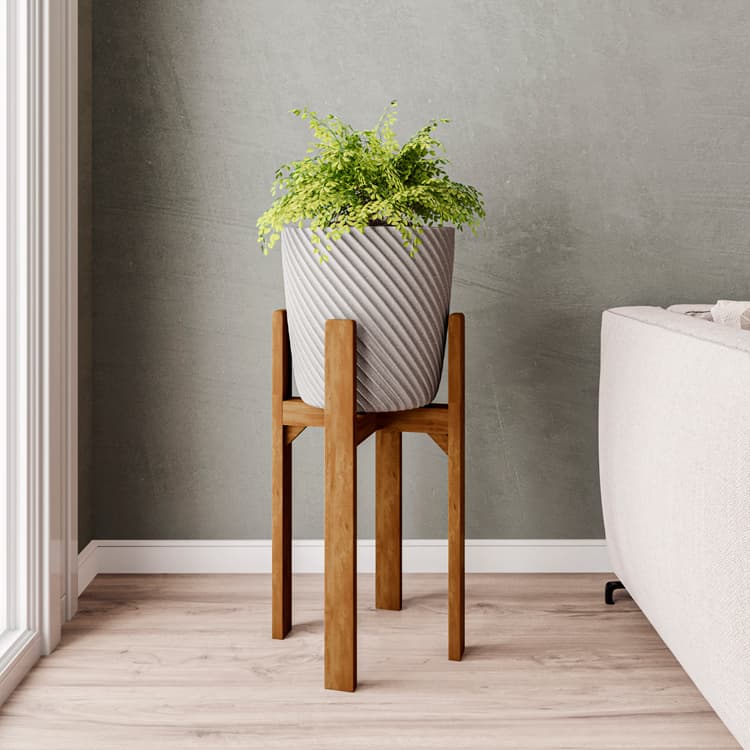 Suporte Legs para Vaso Cachepot em Madeira Pinus 55cm /40cm com Vaso de Plantas