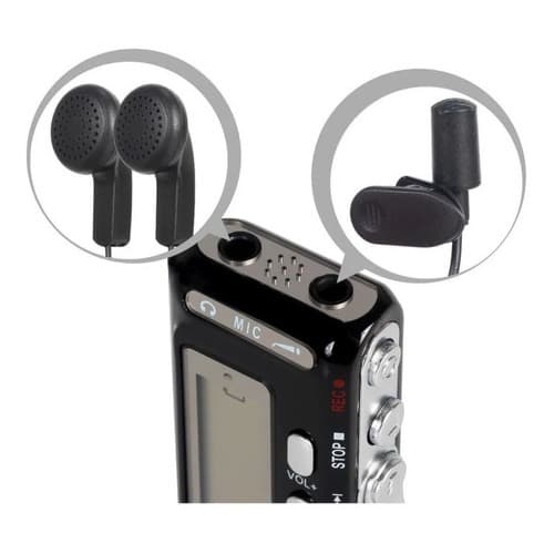 Mini Gravador Digital Grava Até 140 Hs Direto Portátil Cor Preto