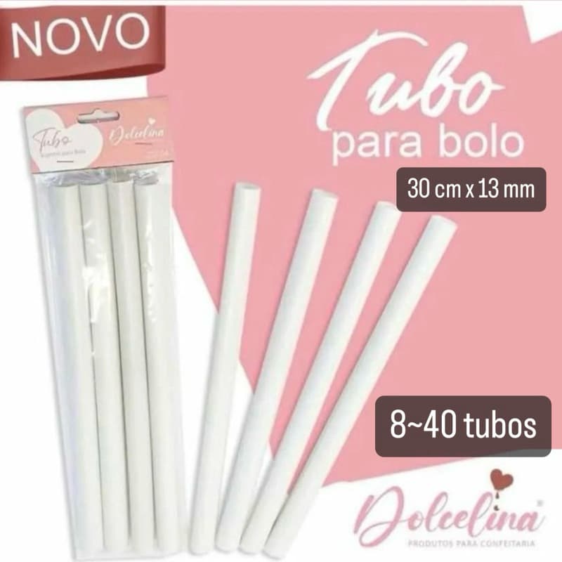 Kit 8~32  Tubo Para Sustentação Bolo 30cm X 1,13cm Lsc Toys