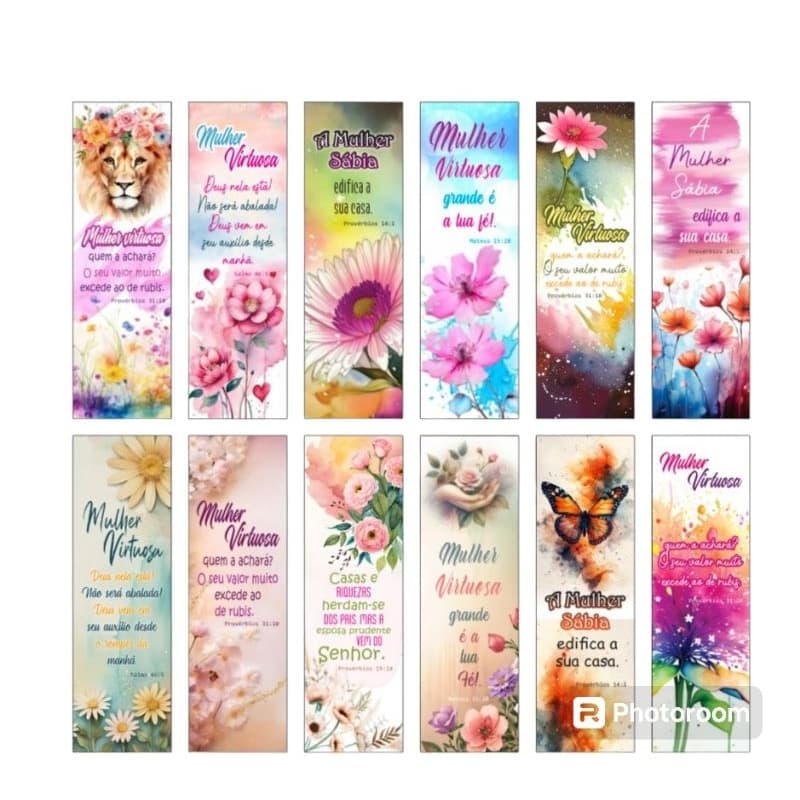 120 Marca-páginas Mulher Virtuosa - Lembrancinhas Evangélicas