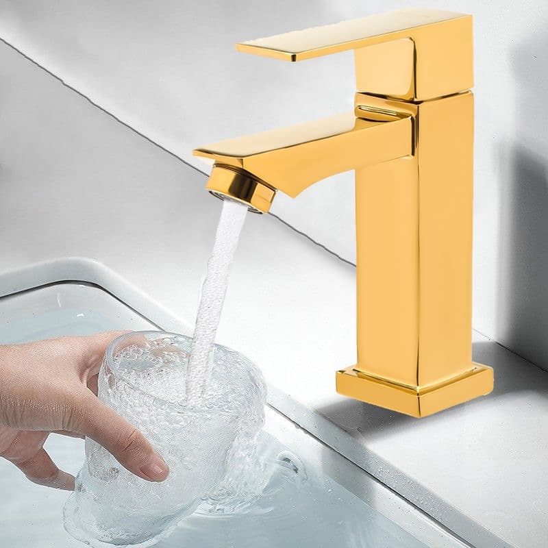 Torneira de banheiro lavabo ou pia Luxo Dourado-Sus304 Inox