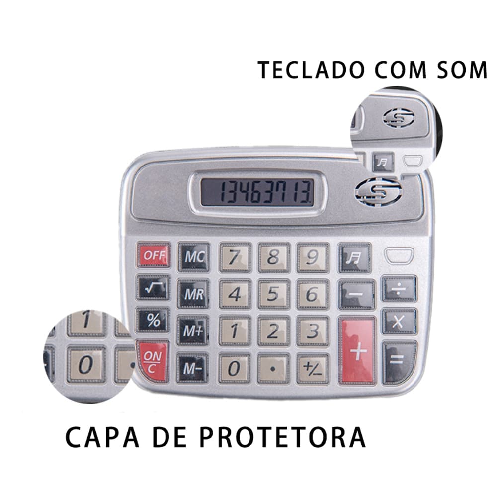 Calculadora Comercial De Mesa 8 Dígitos 5 Modelos Diferente Para Escolher Papelaria do estudante Ferramentas Prata
