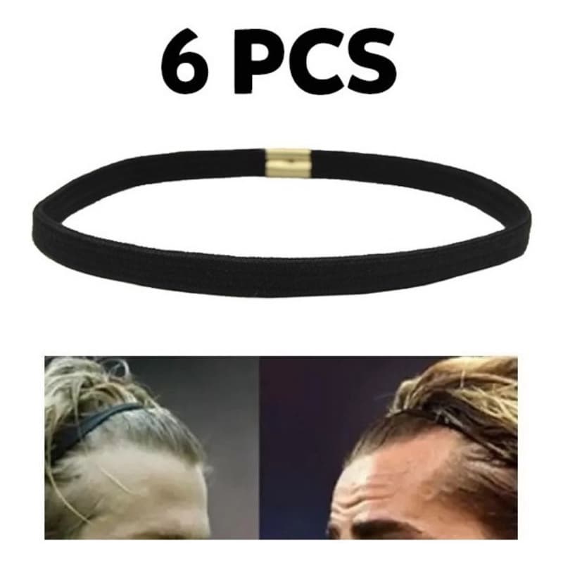 6 Elástico Faixa Cabelo Headband Tiara Masculina Afro Puff cor Preta