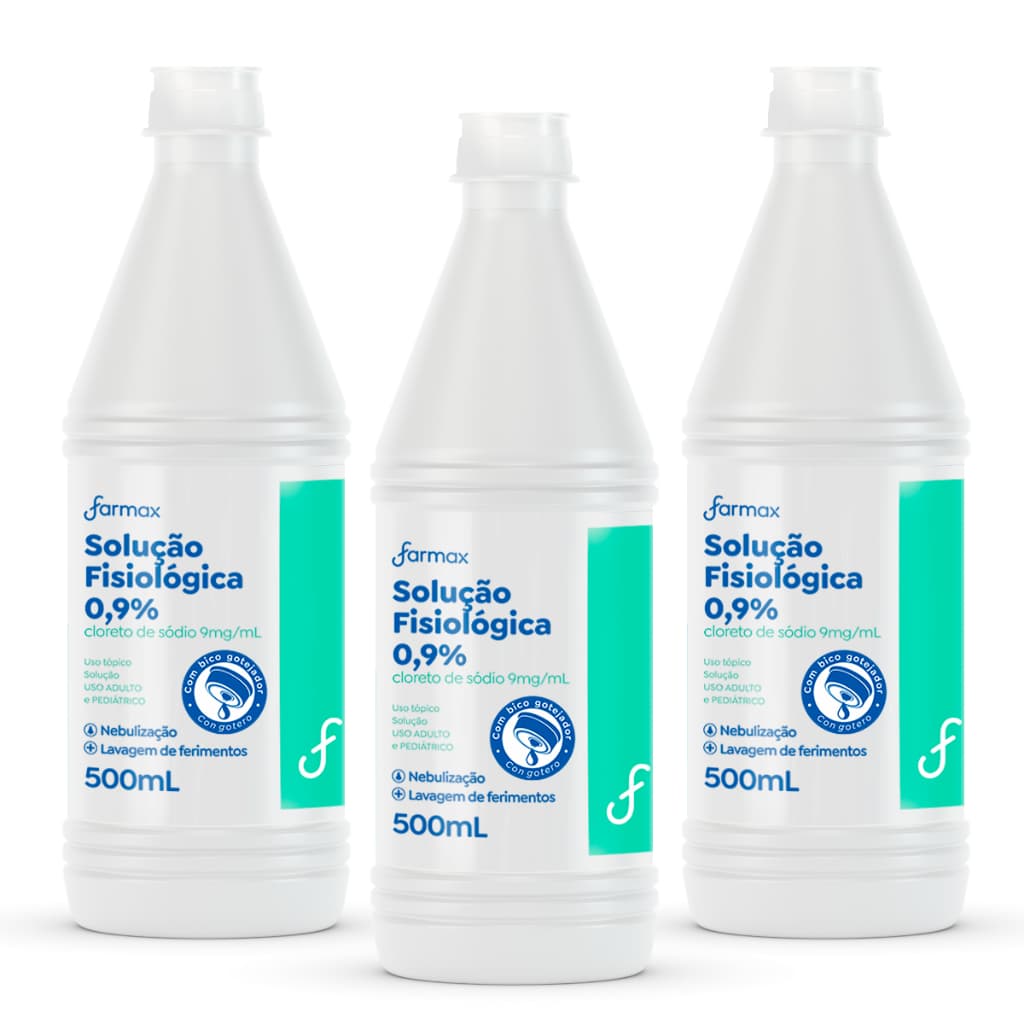 Kit 3 Soro Fisiológico Sorimax Farmax 500ml