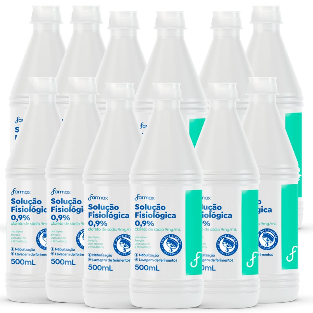 Kit 12 Soro Fisiológico Sorimax Farmax 500ml