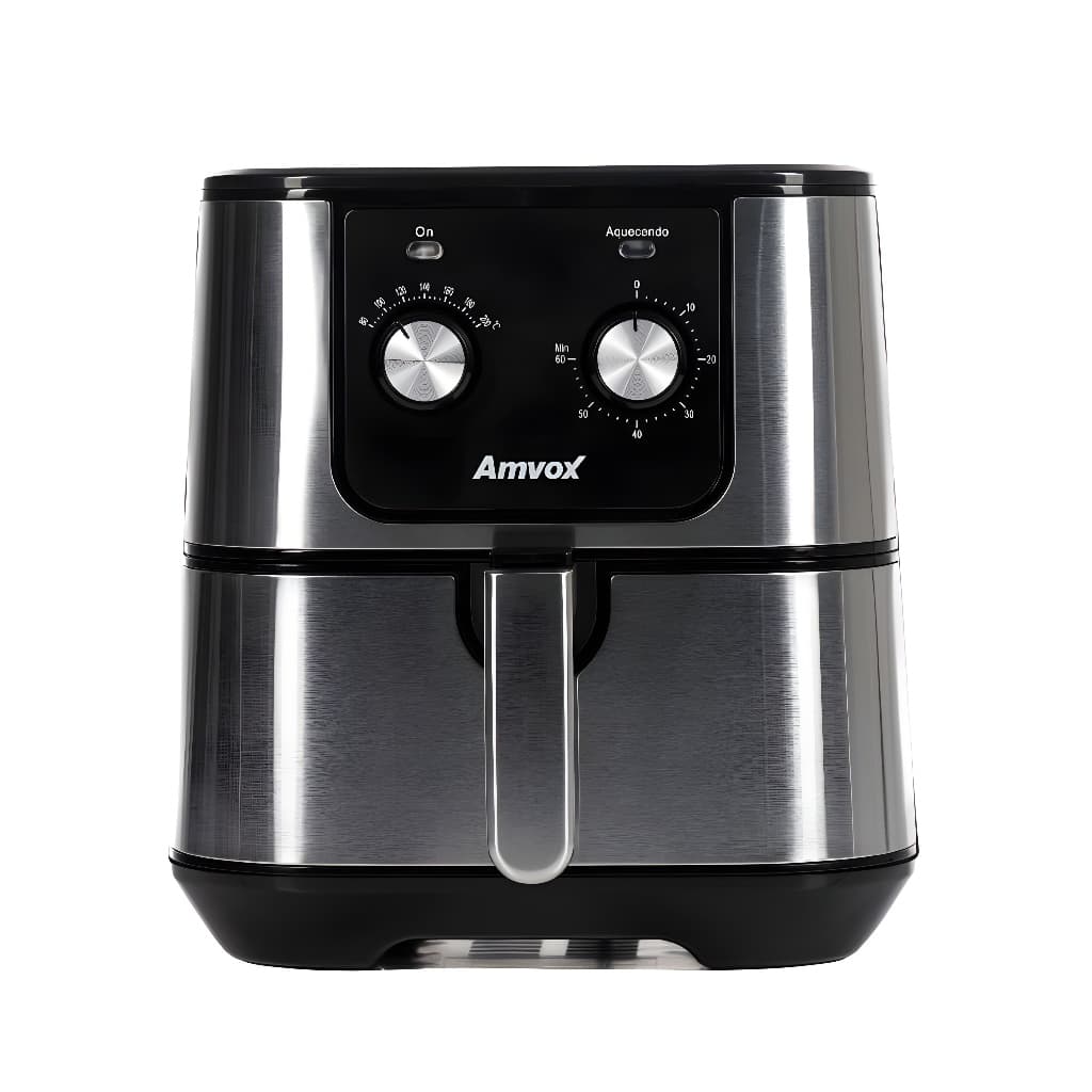 Air Fryer Fritadeira de ar Amvox ARF 1255 M Inox 1700W 7L Painel Analógico