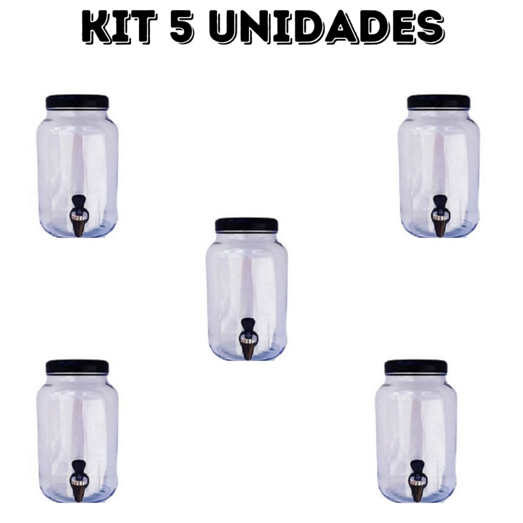 suqueira de vidro com torneira  5 unidades