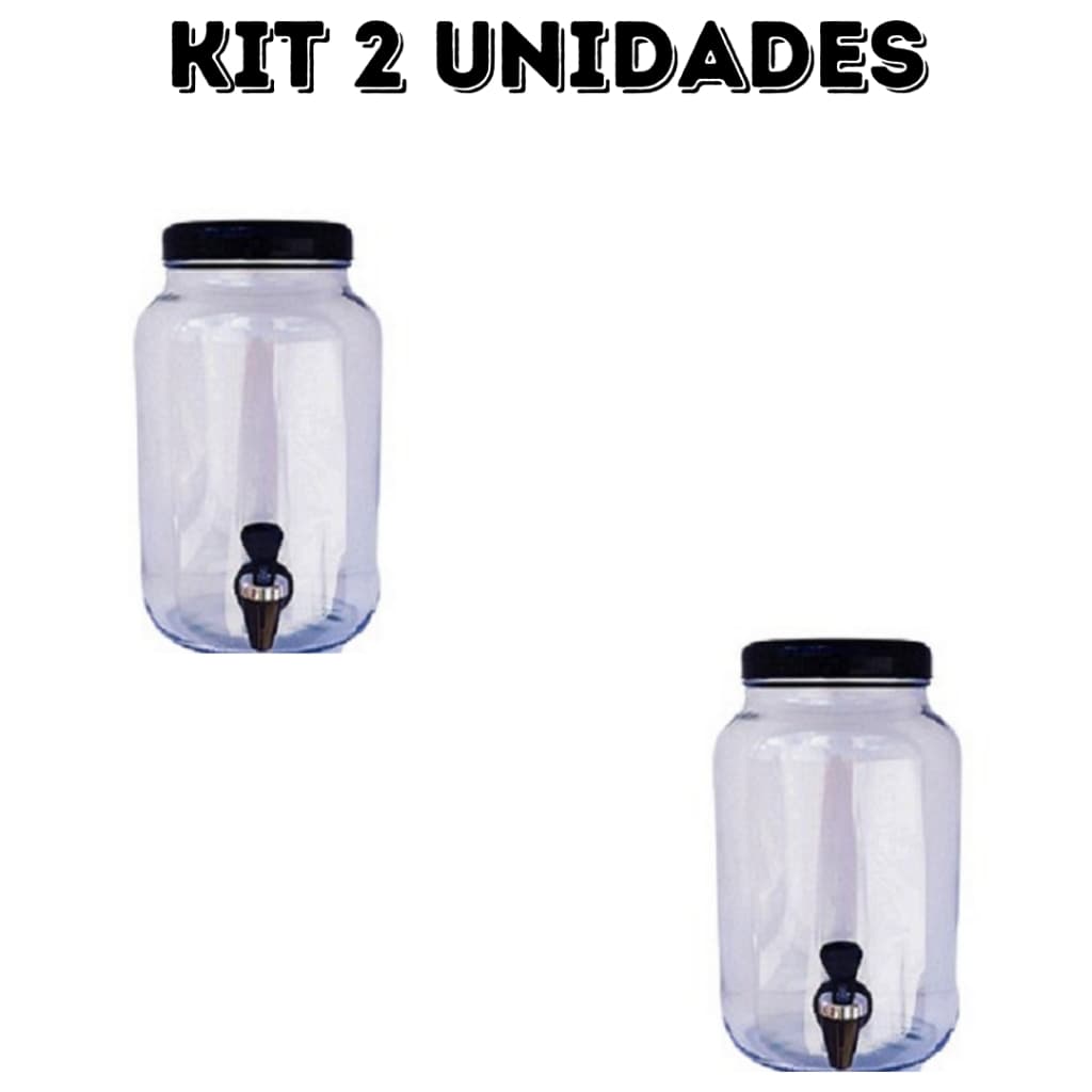 suqueira de vidro com torneira preta 2 unidades