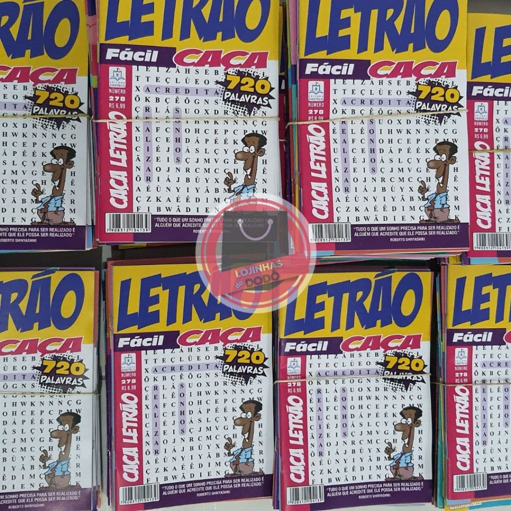 KIT 25 CAÇA PALAVRAS LETRÃO - SEM REPETIÇÃO - NÍVEIS VARIADOS