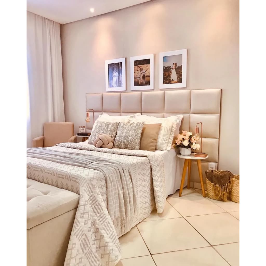 Cabeceira Premium Completa 40x30 Cama Casal Box Estofada - ENVIO IMEDIATO