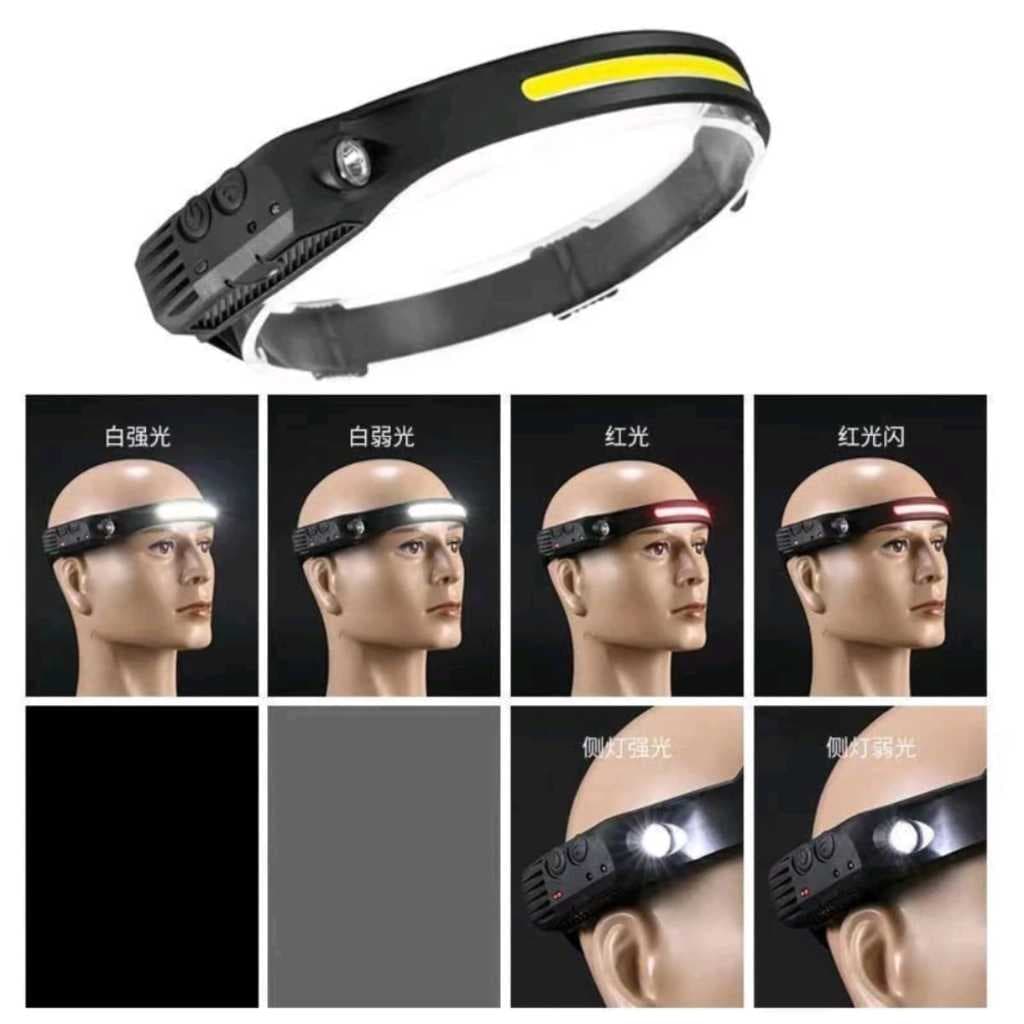 HYQ1722 Lanterna de Cabeça Recarregável Led Corpo Motion Camping Torch Light Lamp Com Usb