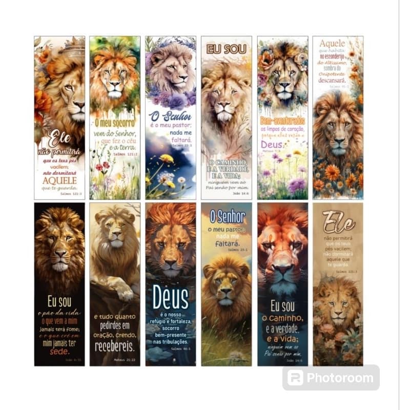 Marca-páginas de Paisagens de leão evangélica