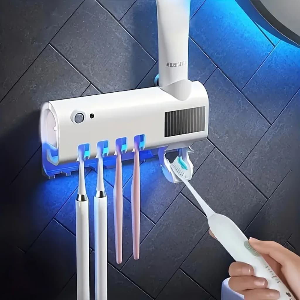 Novo Dispenser Com/Sem Esterilizador Porta Escovas e Pasta de Dente