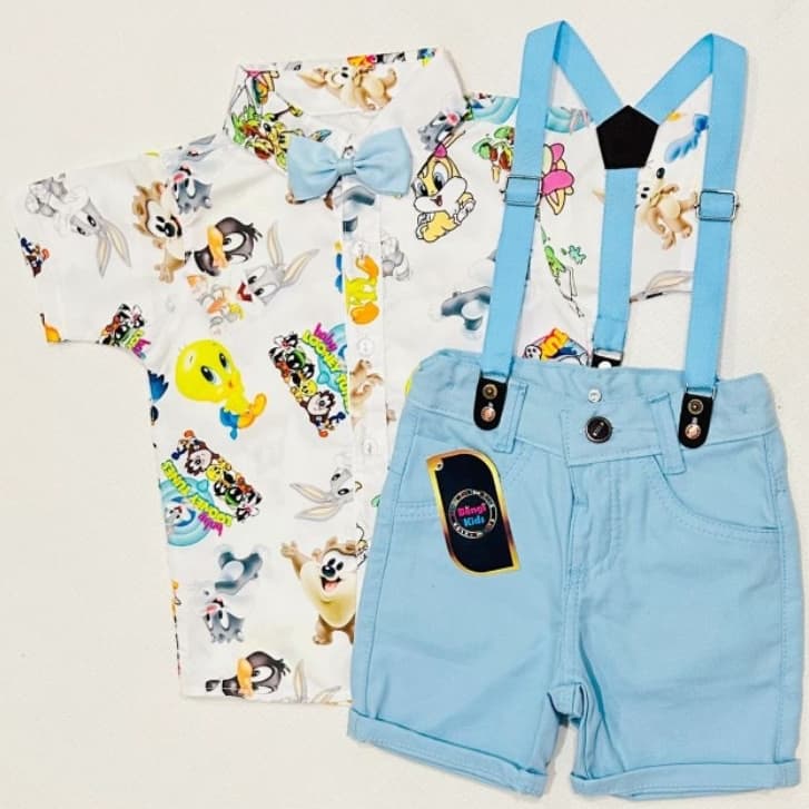 ROUPA INFANTIL SOCIAL LOONEY TUNES BABY CONJUNTO TEMÁTICO FESTA