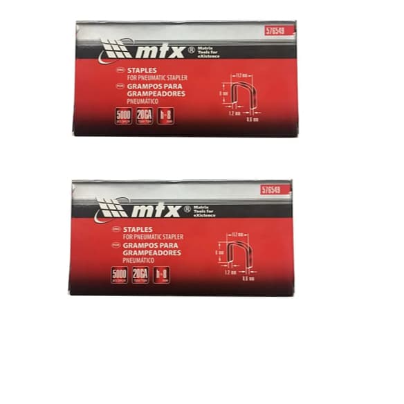 Grampo para grampeador pneumatico 8 mm 2 caixas 10.000 grampos Mtx 576549