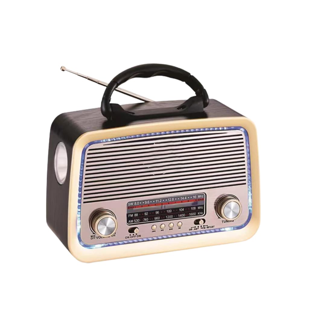 Rádio Portátil Retrô Am Fm A Pilha Energia Usb Recarregável 3199