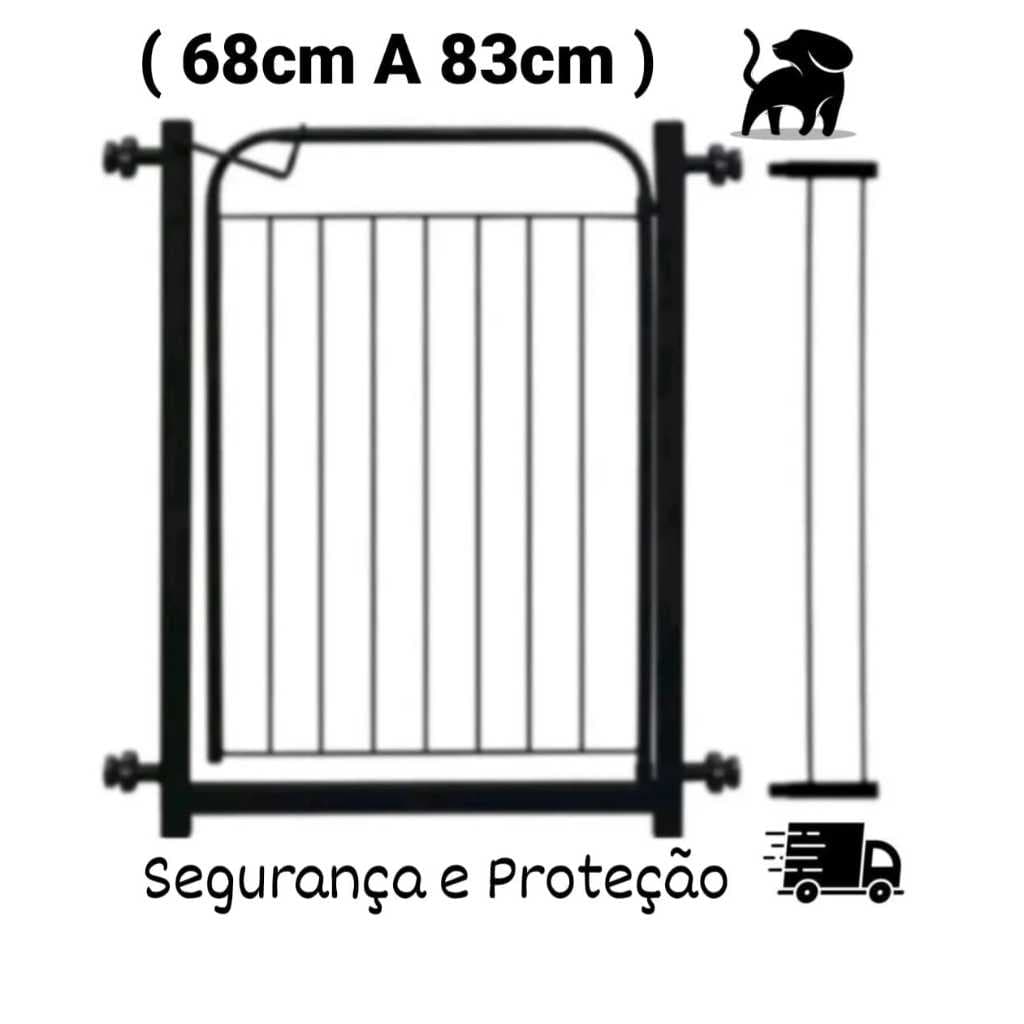 Portão Para Pet  68cm até 83cm + Extensor Grade Cercado de Proteção ( NOVIDADE )